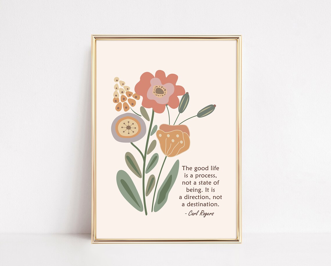 Carl Rogers Quote Art Print, Therapy Office Decor