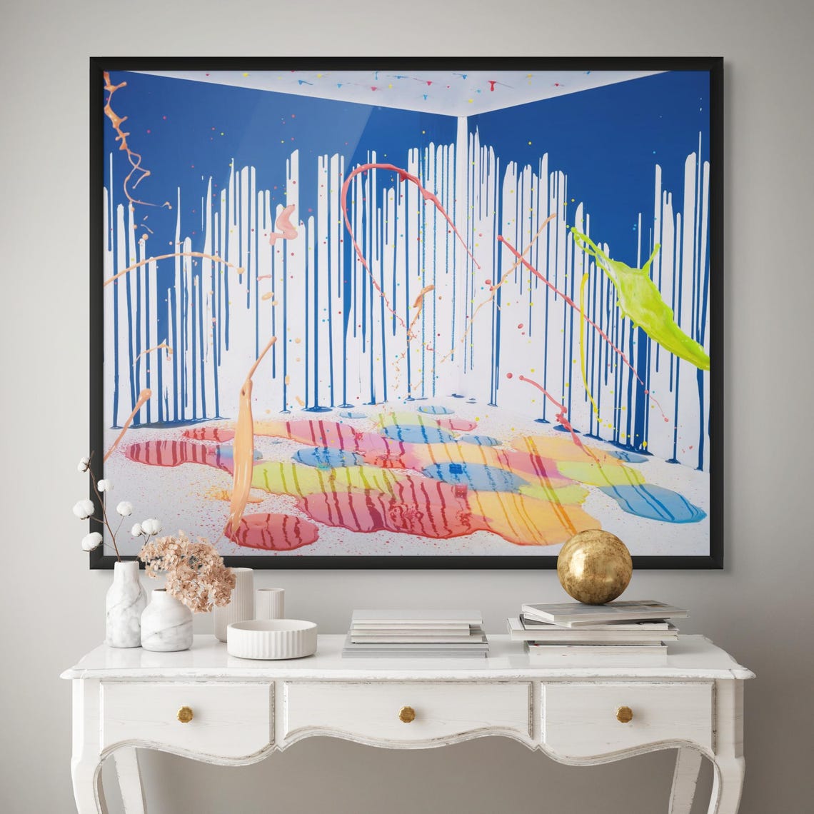 Paint Drip Explosion Room Color Splash Abstract Art Painting Poster