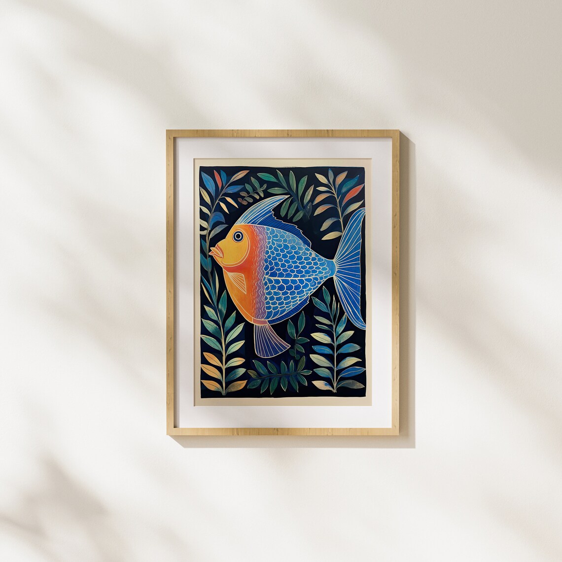Fish Painting Animal Underwater Life Plant Modern Art Illustration Fun Nature