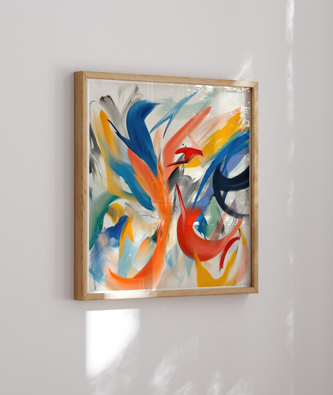 Energetic Abstract Birds in Flight Dynamic Brushstroke Poster - Image 2