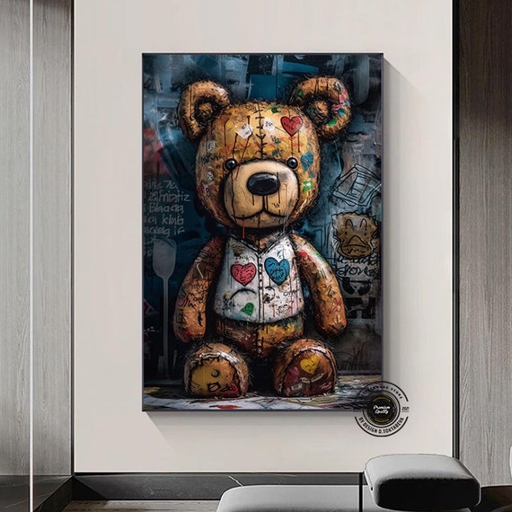 Teddy Bear Wall Art Graffiti Street