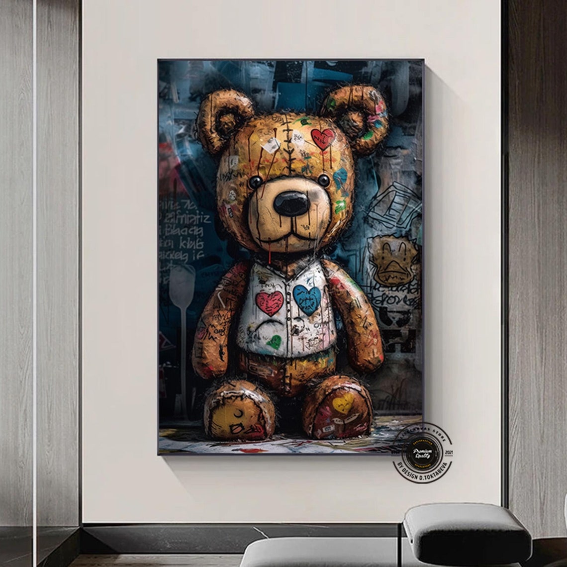 Teddy Bear Wall Art Graffiti Street