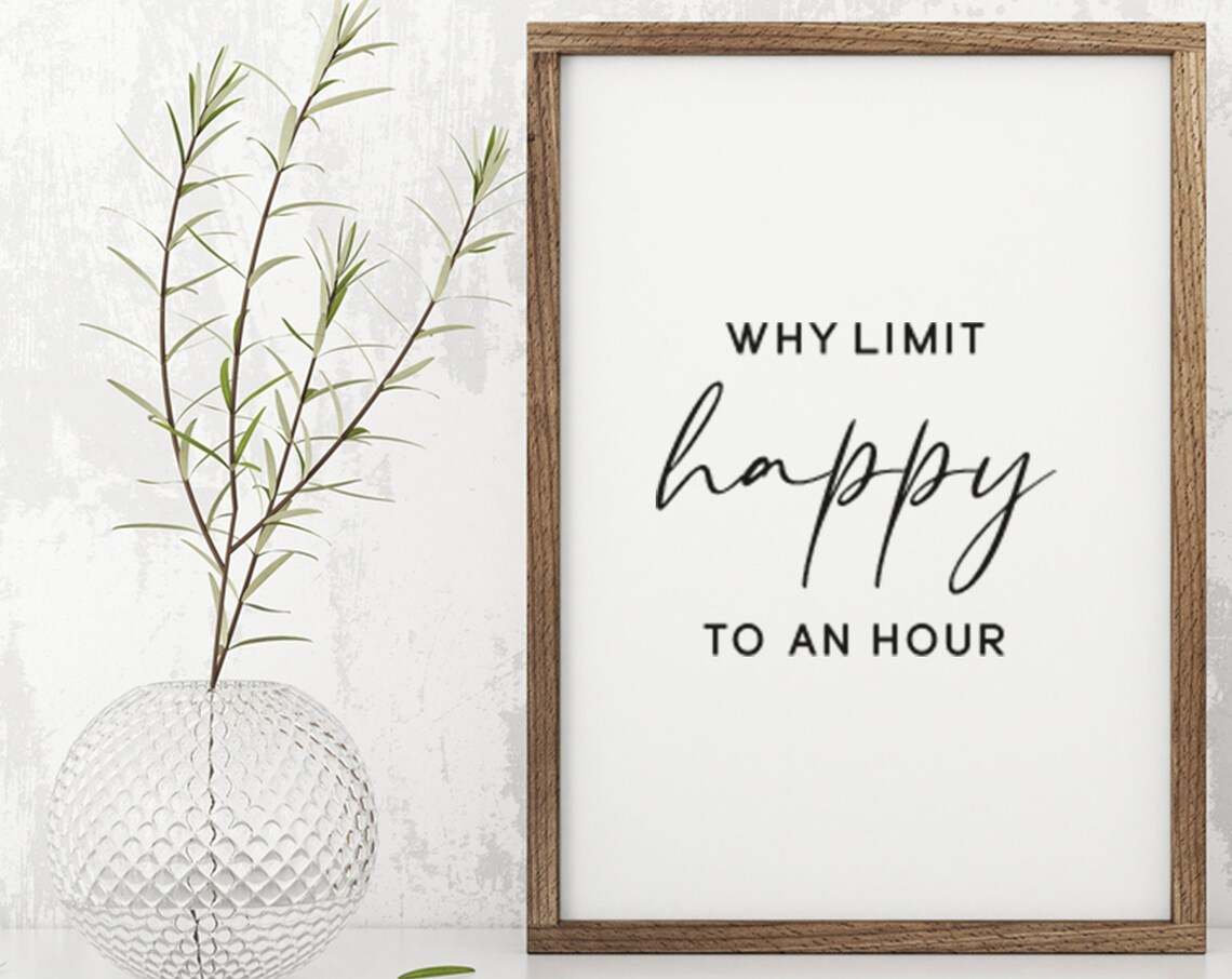 Why Limit Happy To An Hour, Farmhouse Bar Wall Art Print - Image 5