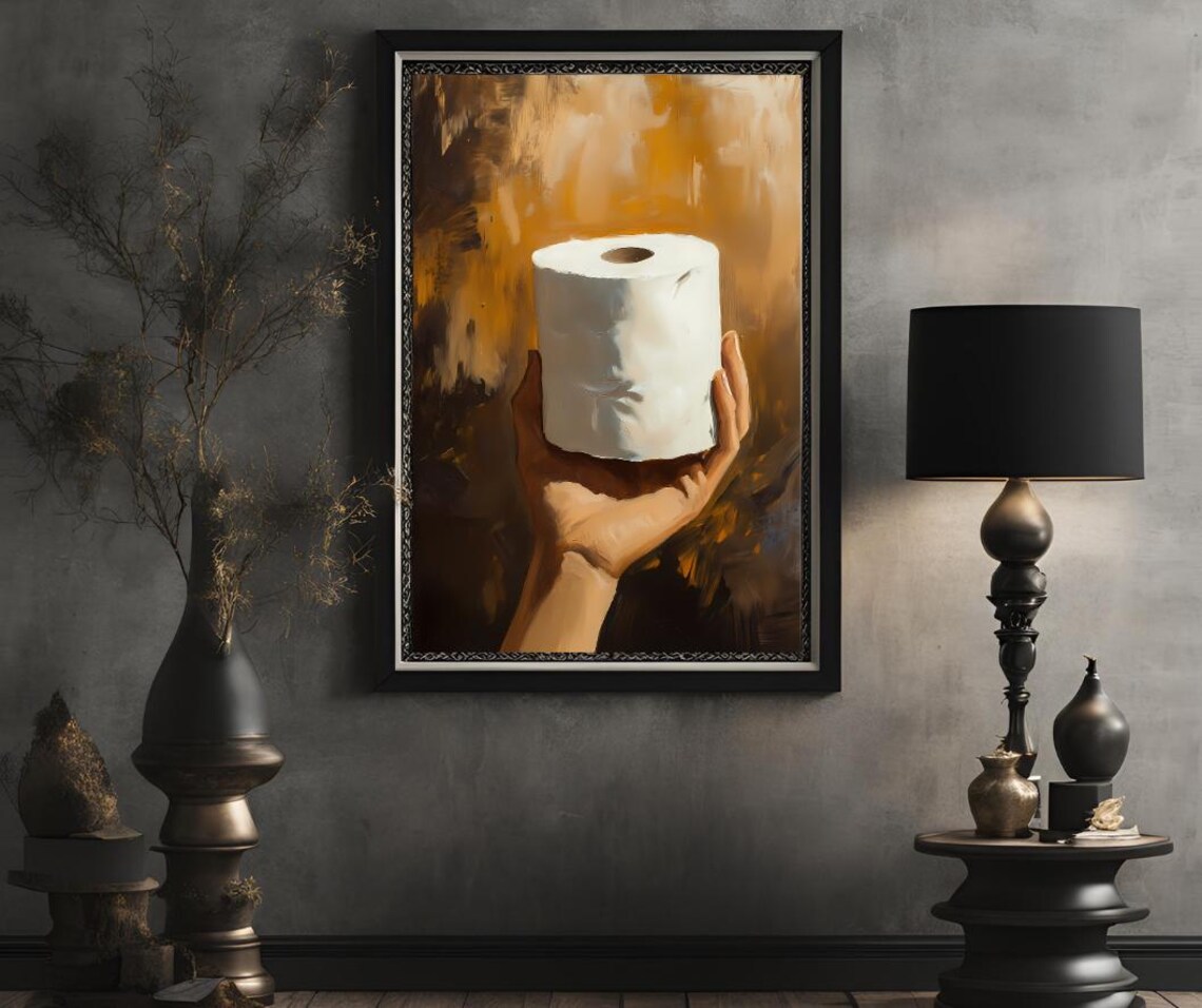 Bathroom Humor Wall Art Funny Toilet Paper Print Rustic Bathroom Decor Minimalist Bathroom Art Toilet Paper - Image 2