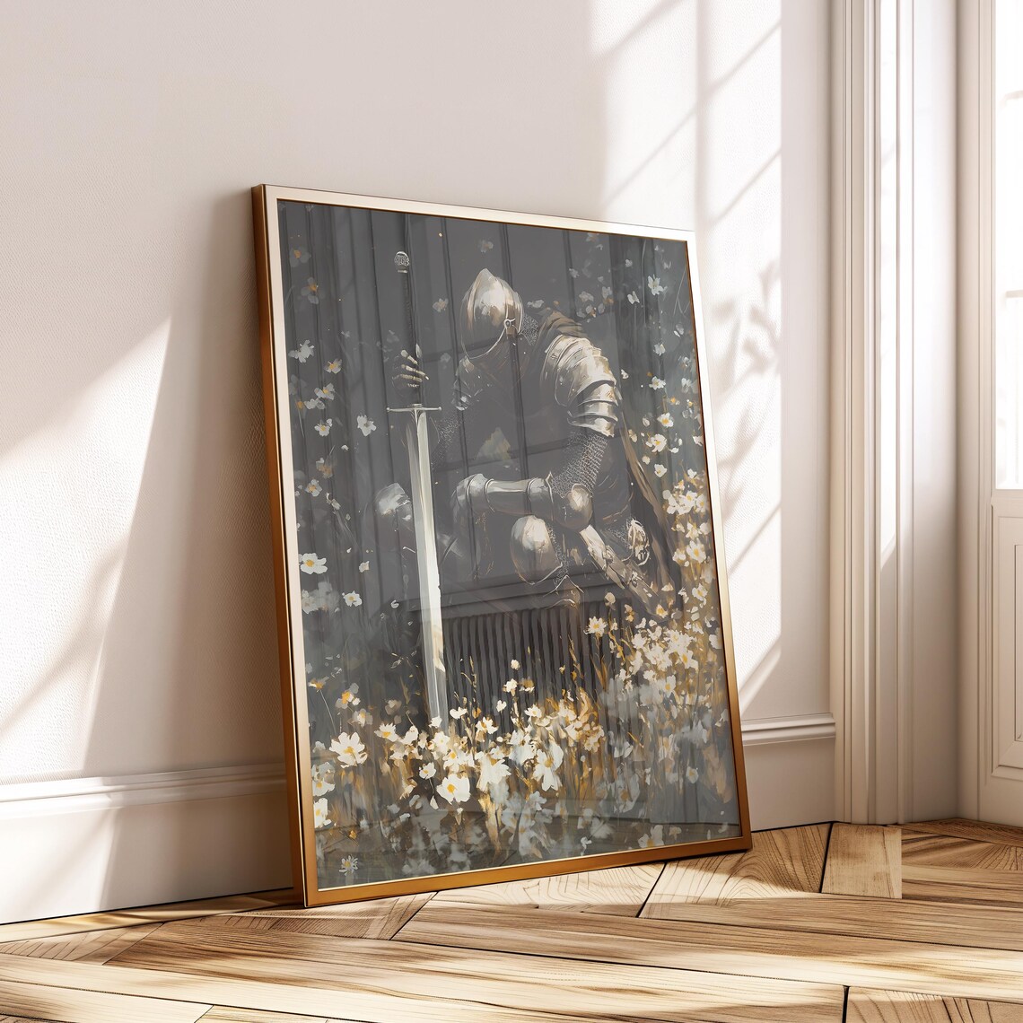 Knightcore Poster Print, Moody Medieval Knight
