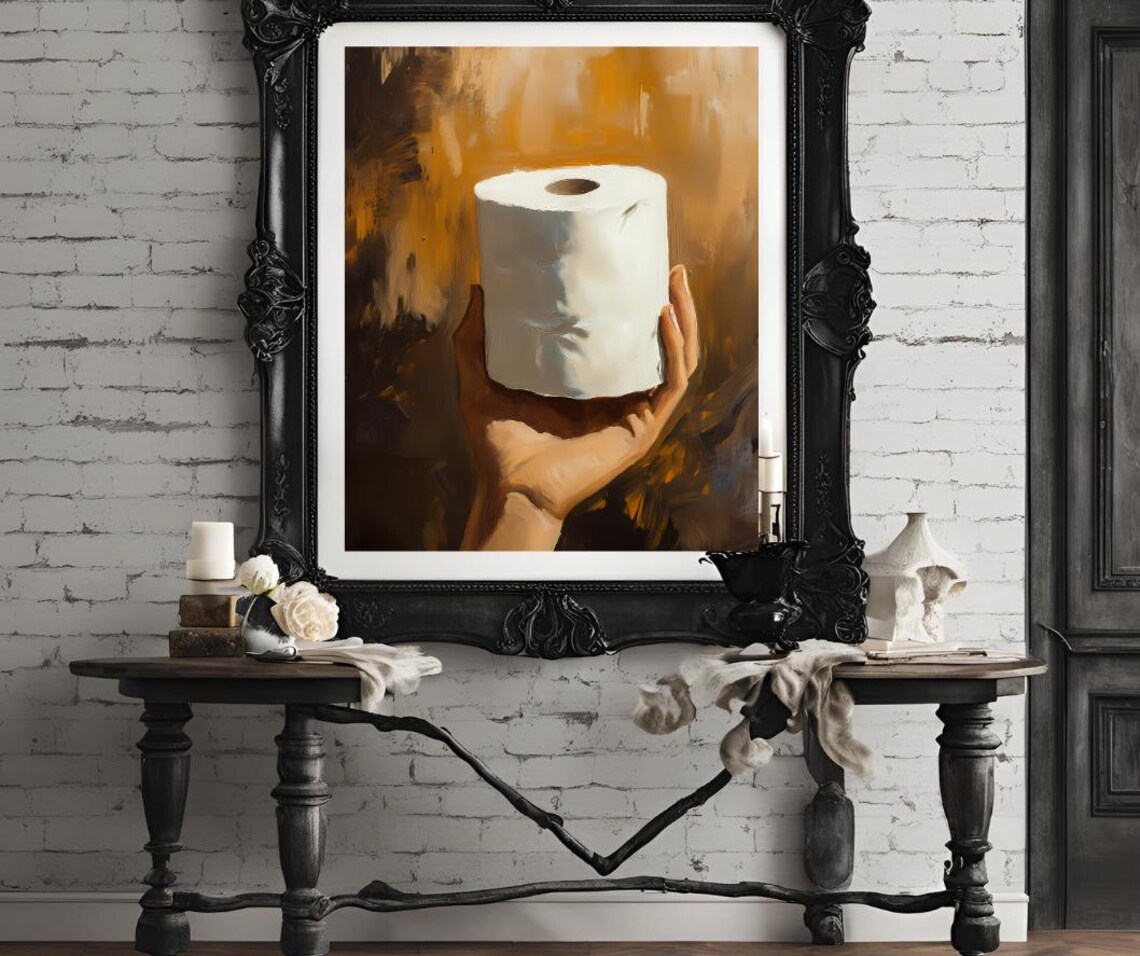 Bathroom Humor Wall Art Funny Toilet Paper Print Rustic Bathroom Decor Minimalist Bathroom Art Toilet Paper - Image 4