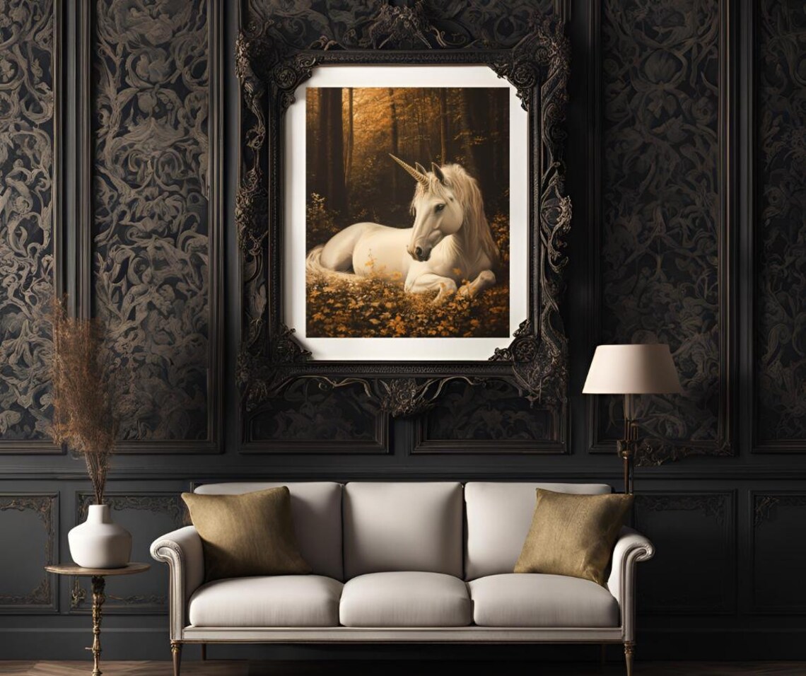 Magical Unicorn Art Fantasy Forest Wall Decor Poster For Home - Image 3