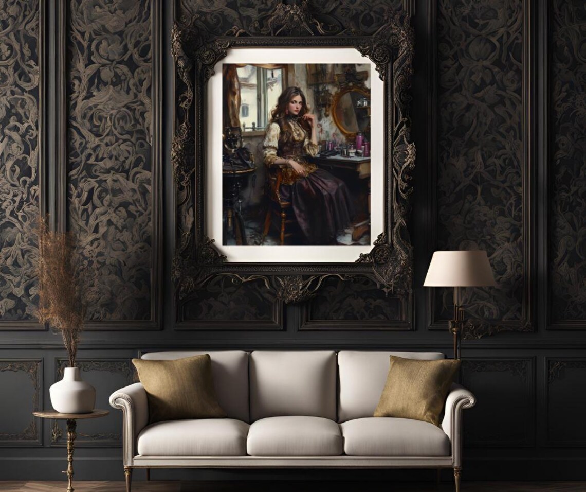 Elegant Vintage Woman Rustic Vanity Room Romantic Classic Art Poster - Image 3