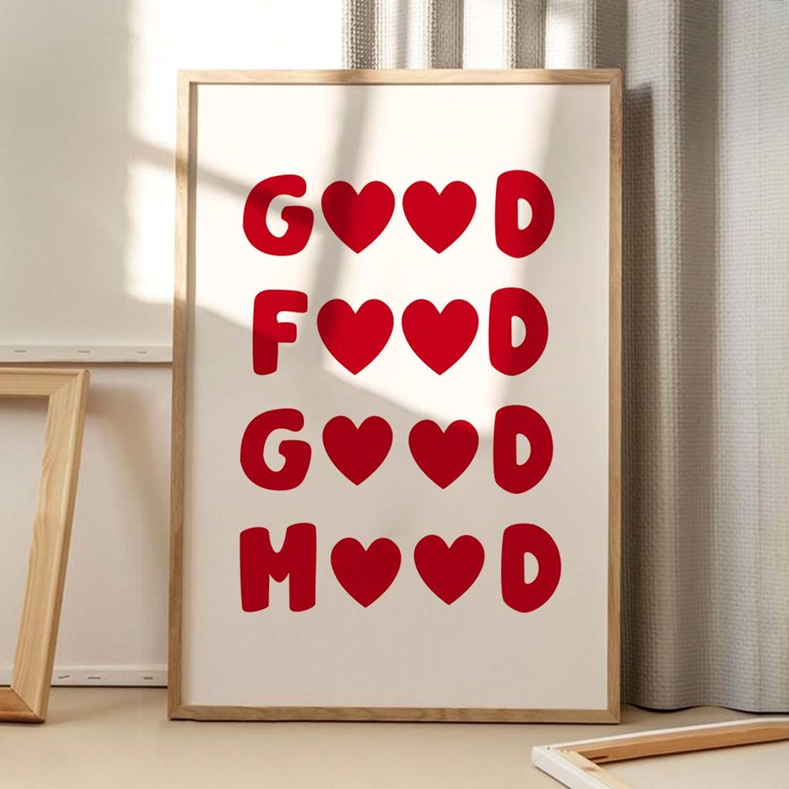 Good Food Mood Art Poster Trendy Wall Inspirational Decor Retro Home Print Printed Gift