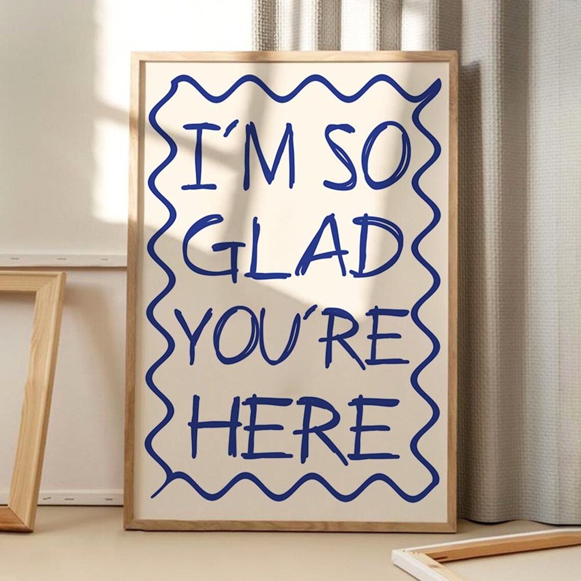 I Am So Glad Youre Here Quote Poster, Retro Decor