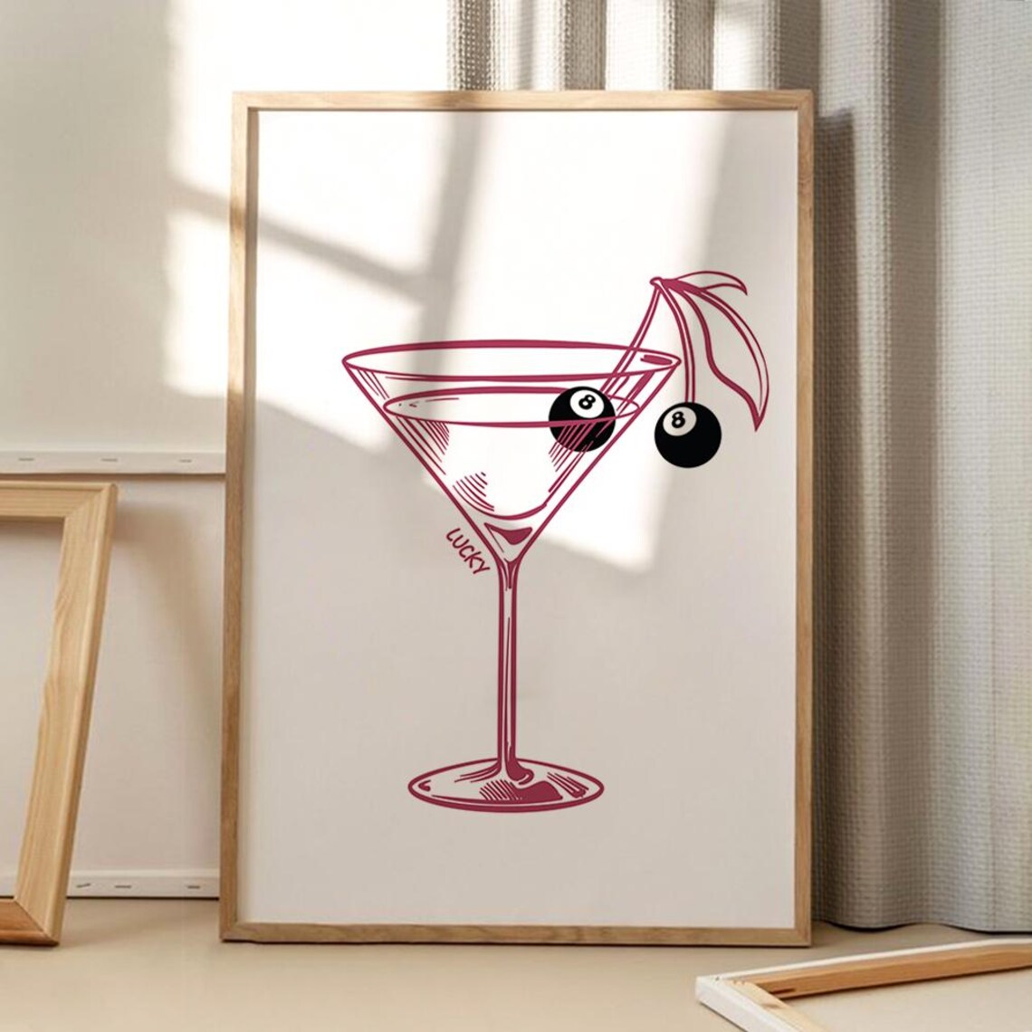 Lucky 8 Ball Cherries Retro Kitchen Art Print
