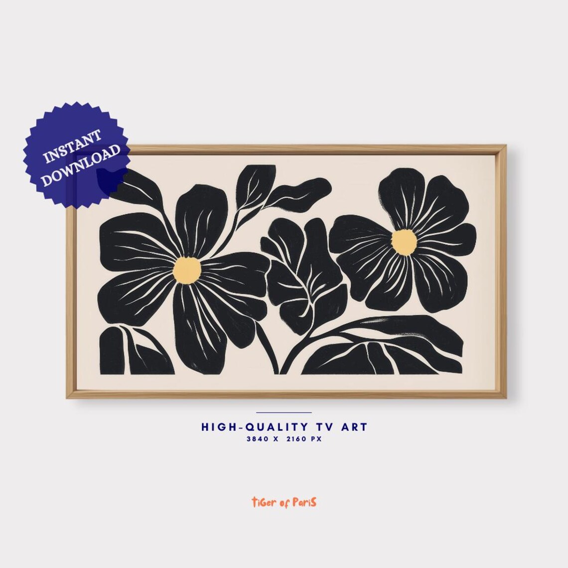 Japandi Botanical Floral Art Print, Boho Neutral - Image 4