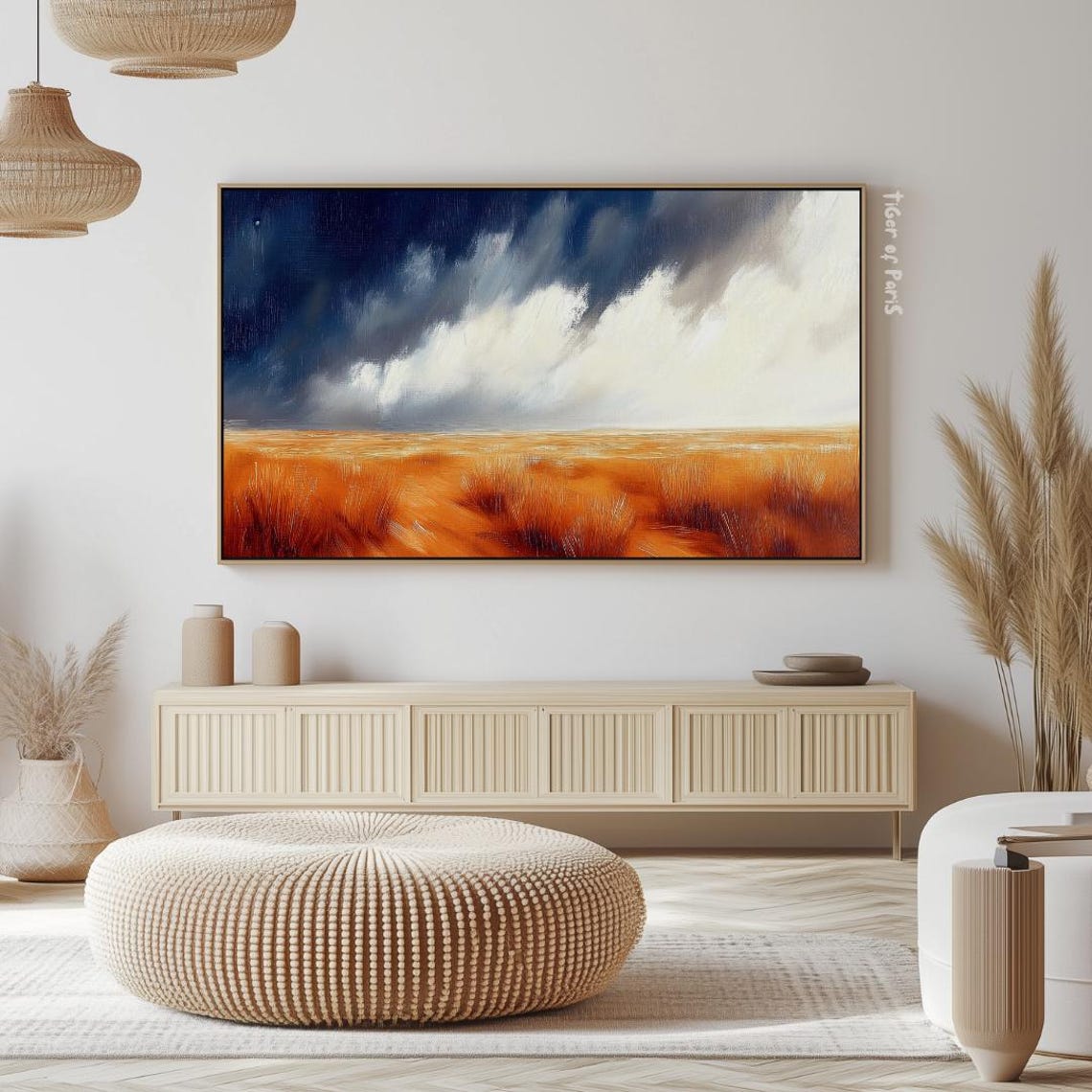 Frame Tv Art Dramatic Sky Over Golden Field Wall Art 169 - Image 2