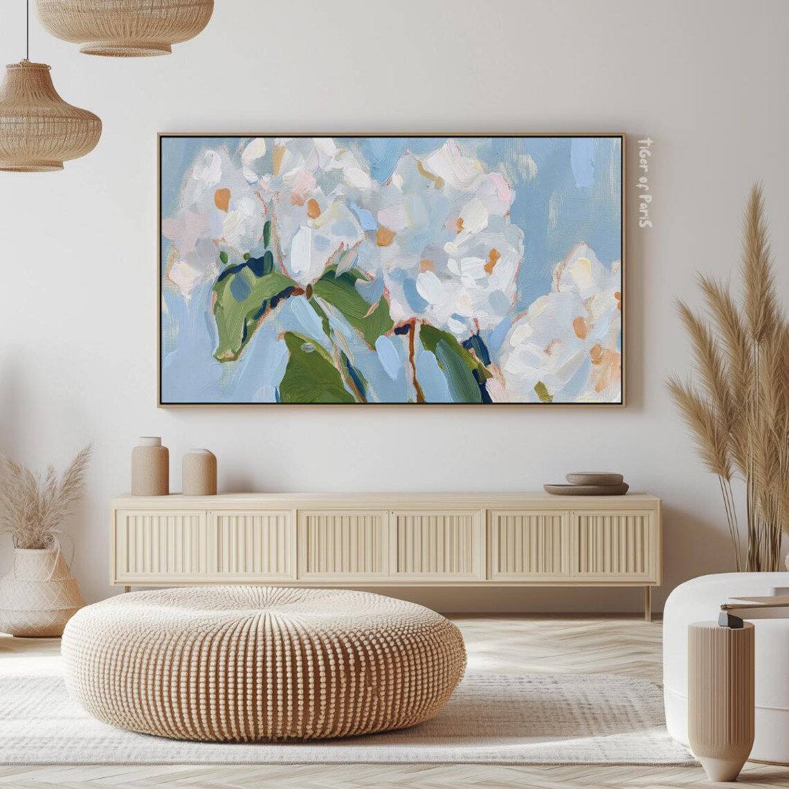 Neutral Floral Botanical Vintage Oil Painting Art Print - Image 2