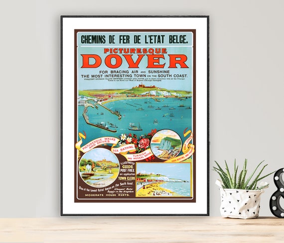Picturesque Dover England Vintage Travel Poster Poster Paper Or Print Gift Idea Wall Decor