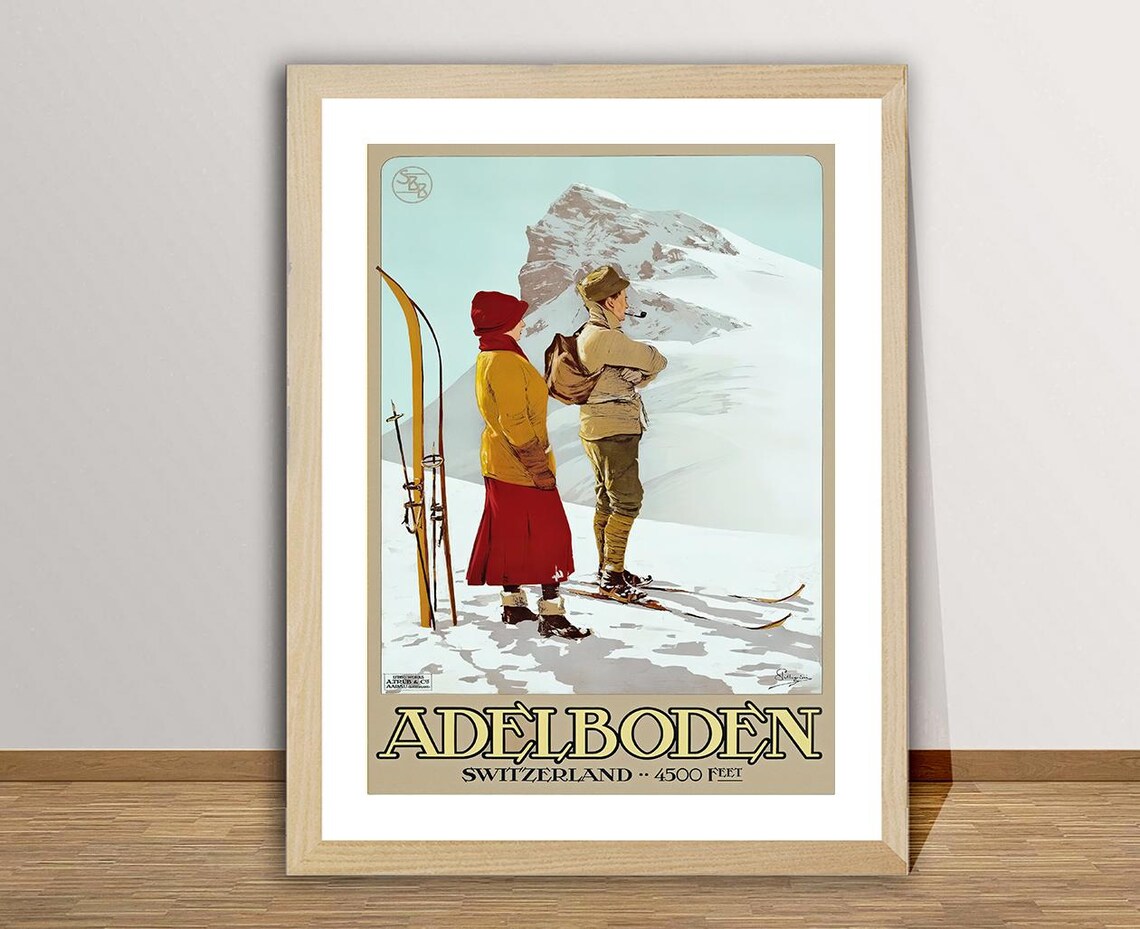 Adelboden Suisse Vintage Travel Poster Print