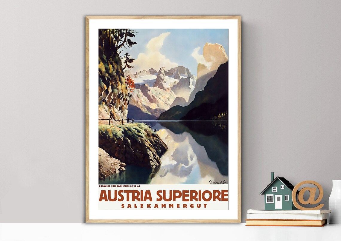 Austria Superiore Vintage Travel Poster, Wall Decor