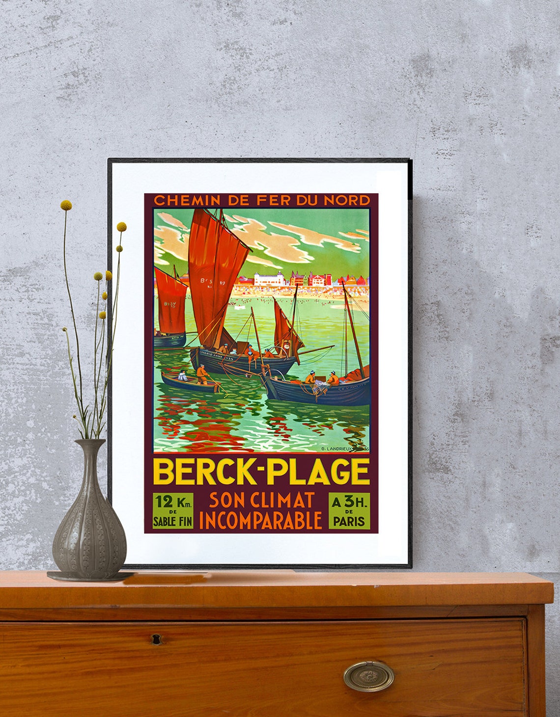 Berck Plage Chemin de Fer du Nord French Railway Beach Poster - Image 2