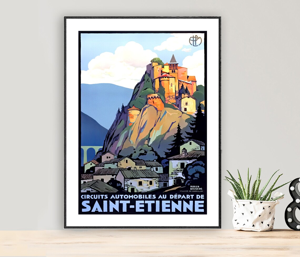 Saint Etienne France Vintage Travel Poster, Art Print