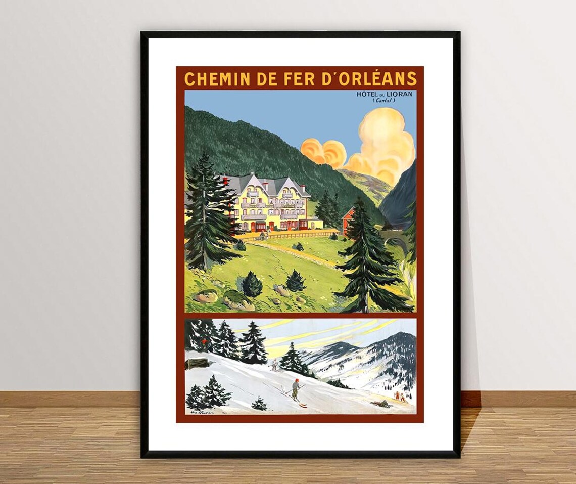 Hôtel du Lioran Cantal French Alpine Hotel Ski Travel Poster - Image 2