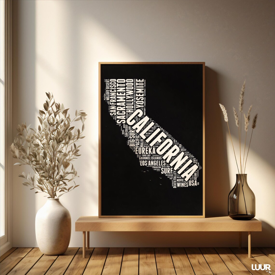 Wall Art Black And White Minimal Map Print Neighborhood Poster For Home Decor