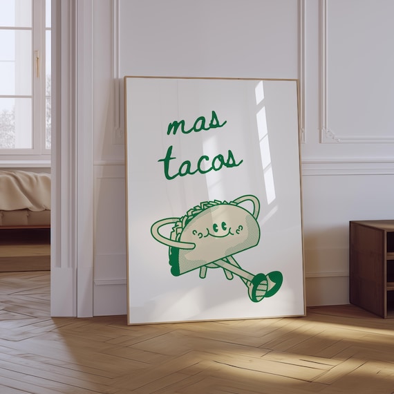 Taco Print Retro Spanish Kitchen Art Print