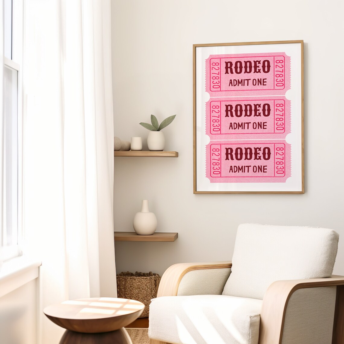 Rodeo Ticket Retro Western Wall Art Print - Image 2