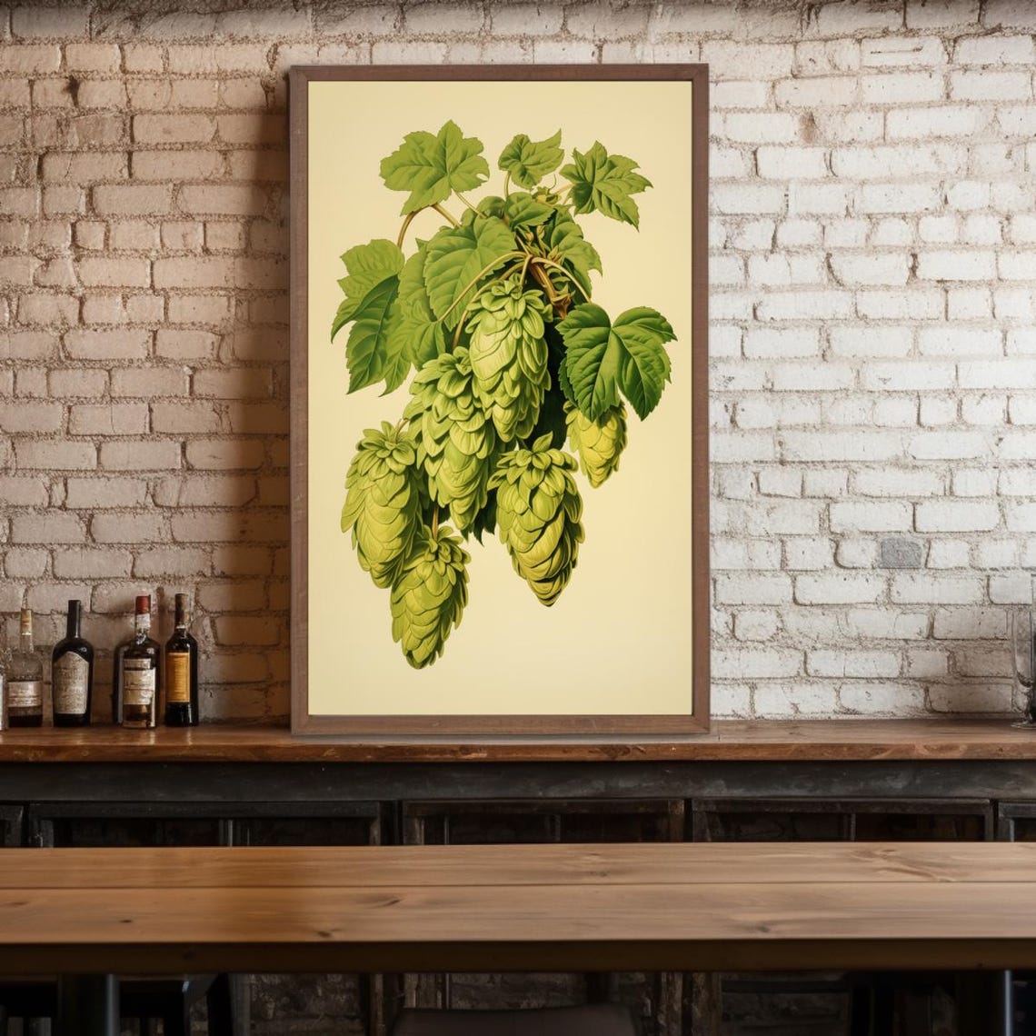 Vintage Hops Print Hops Poster Brewery Artwork Homebrew Wall Art Brewer Gift Beer Lover Retro Craft Beer Lithograph Bar Decor - Image 5