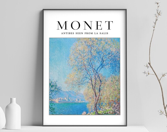 Claude Monet Exhibition Poster Antibes Seen From La Salis Monet Art Print Floral Wall Print Garden Scenery Nature Gift A1a2a3a4