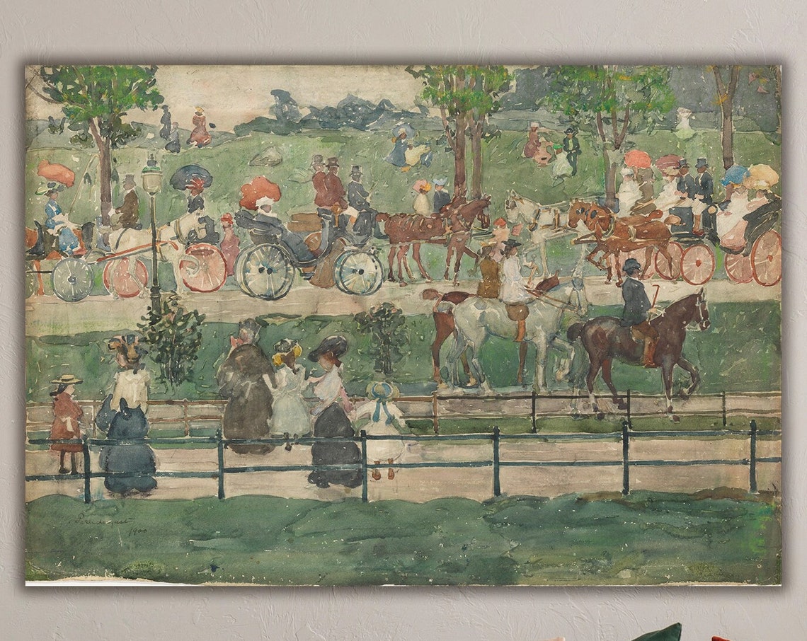 Maurice Prendergast Central Park Horse Carriage Impressionist Poster