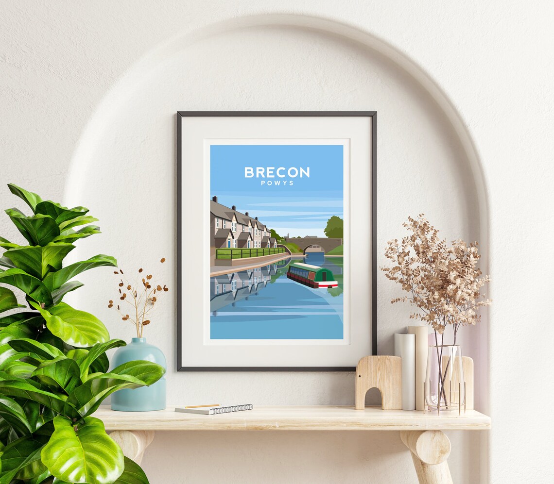 Brecon Travel Poster, Brecon Beacons Wales