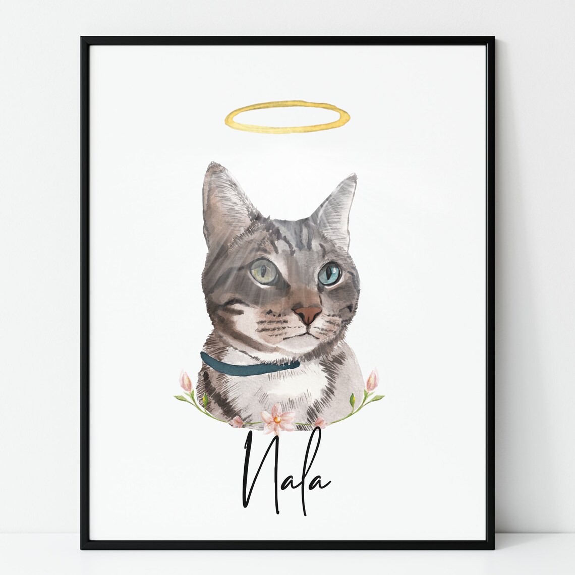 Pet Memorial Watercolor Portrait, Custom Dog Painting