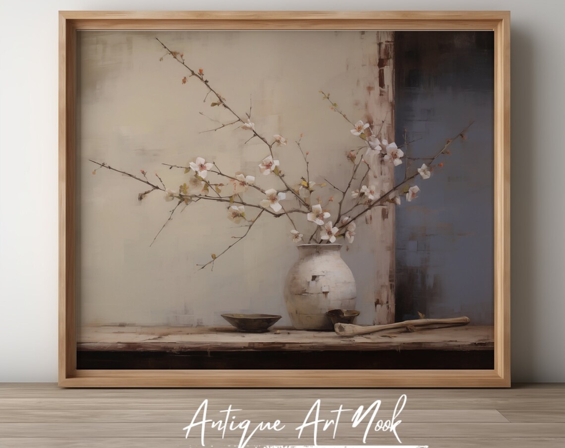 Flowers In Vase, Vintage Still Life Art Print
