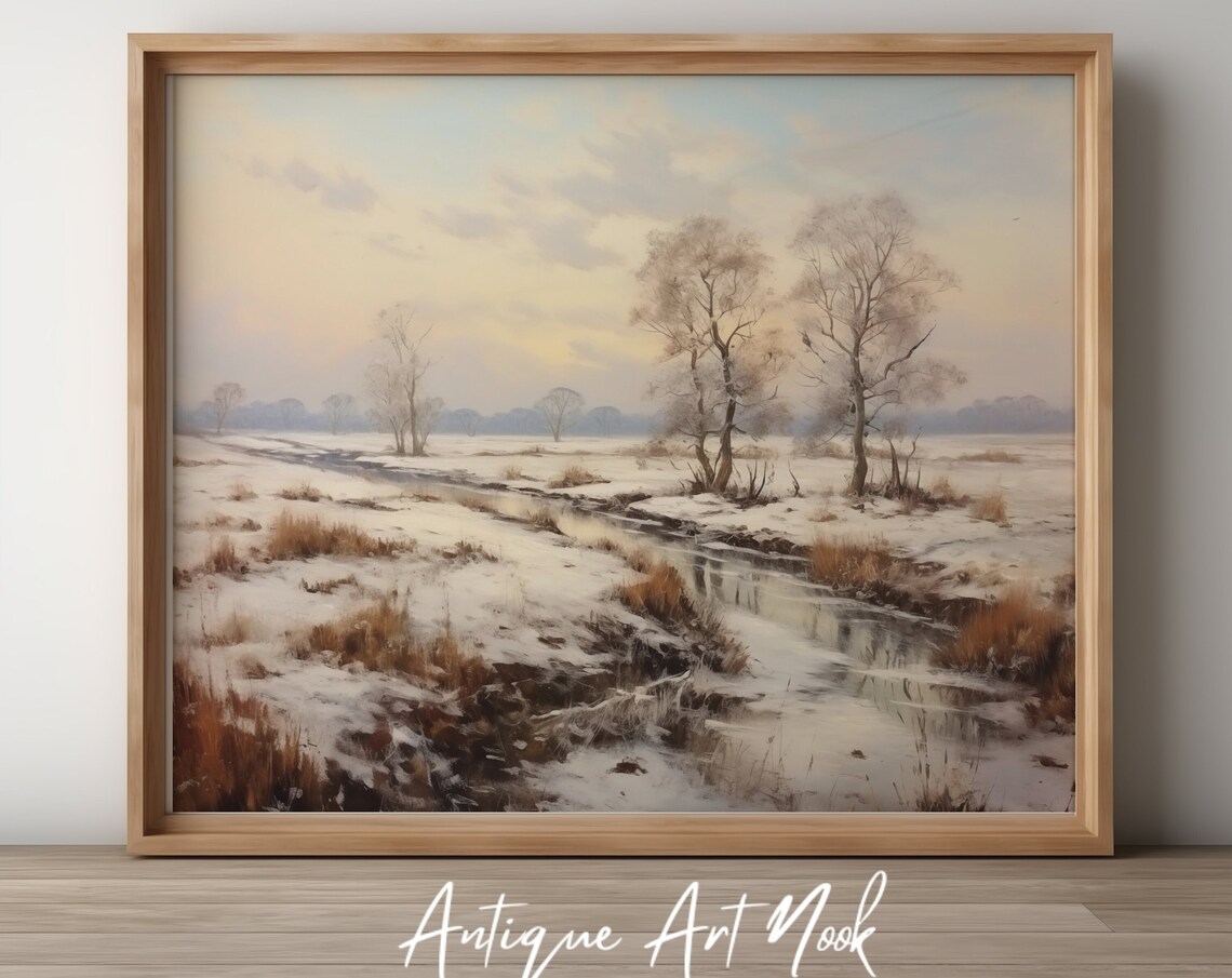 Trees In Winter, Vintage Landscape Wall Art
