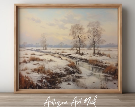 Trees In Winter, Vintage Landscape Wall Art
