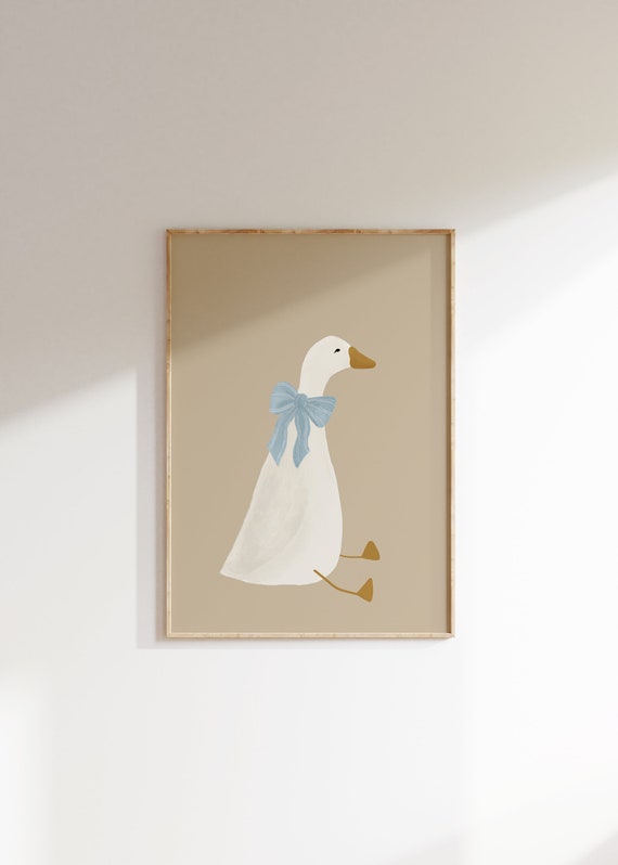 Silly Goose Blue Coquette Room Decor Poster