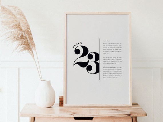 The Lord Is My Shepherd Psalm 23 Bible Verse Print Psalms Instant Christian Wall Art Baptism Gift Modern Minimalist Contemporary