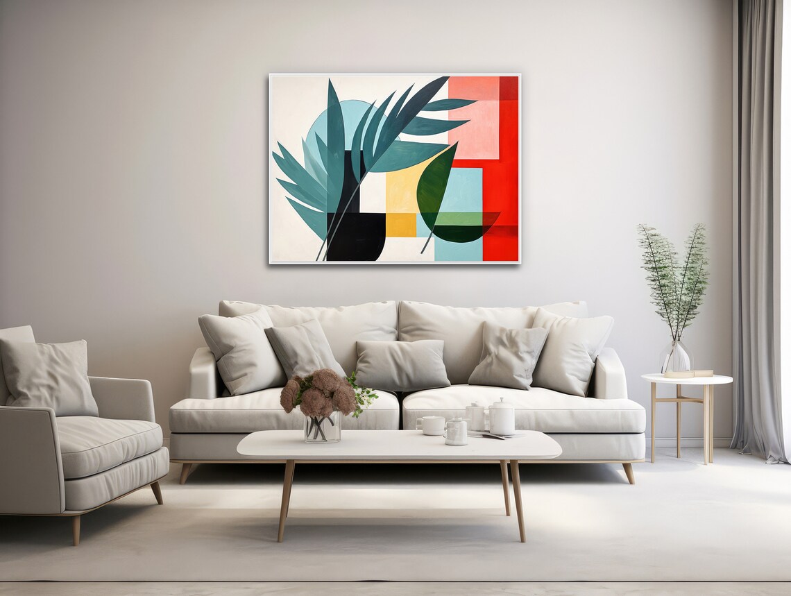 Mid-Century Abstract Tropical Botanical Art Print - Image 3