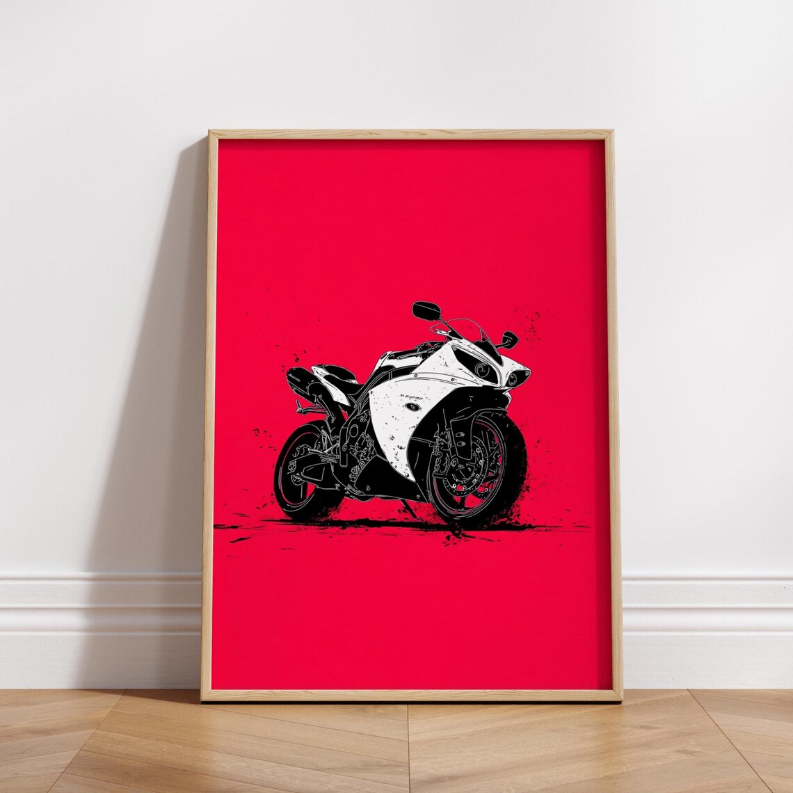 Sportbike Poster, Bold Minimalist Motorcycle Art Print