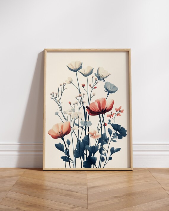 Floral Matte Poster Collection Elegant Home Decor Wall Art Gift For Plant Lovers Vintage Style Room Decoration Wallart