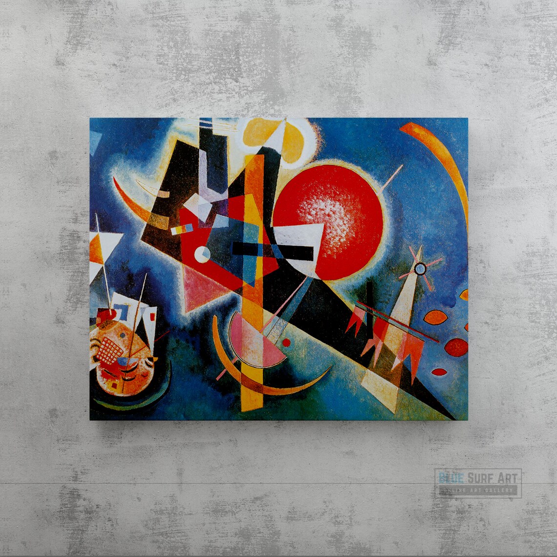 Blue Abstract Wall Art, Hand Painted Oil
