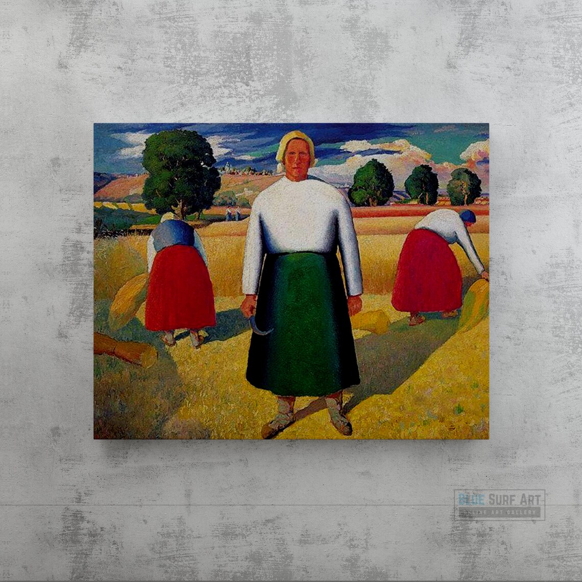 Kazimir Malevich Peasant Women Harvesting Golden Field Poster