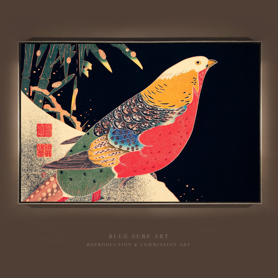 Ito Jakuchu Golden Pheasant in the Snow Japanese Bird Art Poster