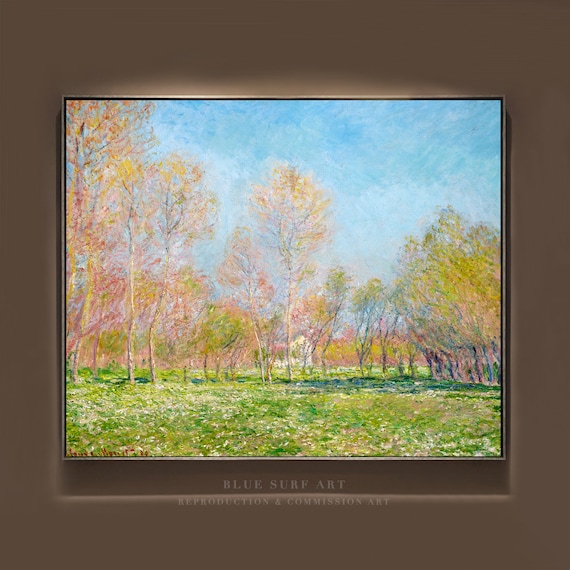 Claude Monets Spring In Giverny 1890 Reproduction Hand Painted Oil On Wall Art Gift Monet Landscape Art Gift Original Wall Art
