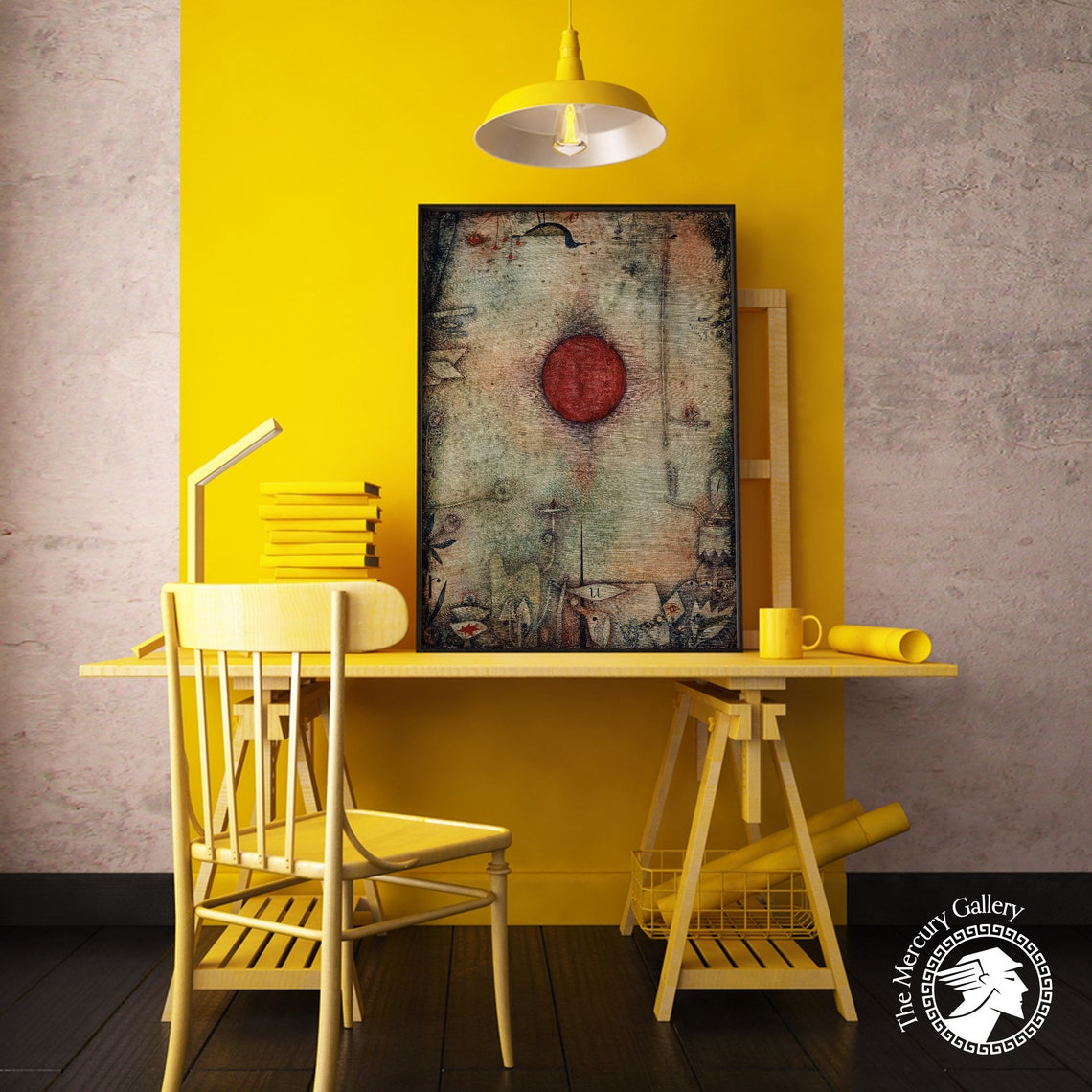 Paul Klee Ad Marginem 1929 Red Orb Surreal Abstract Fine Art Print - Image 3