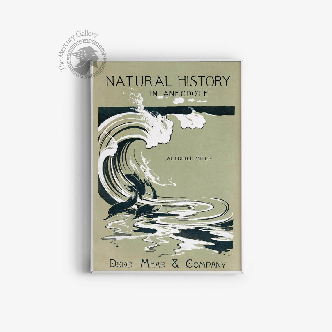 Natural History In Anecdote Wave Dolphins Vintage Book Cover Art Print - Image 3