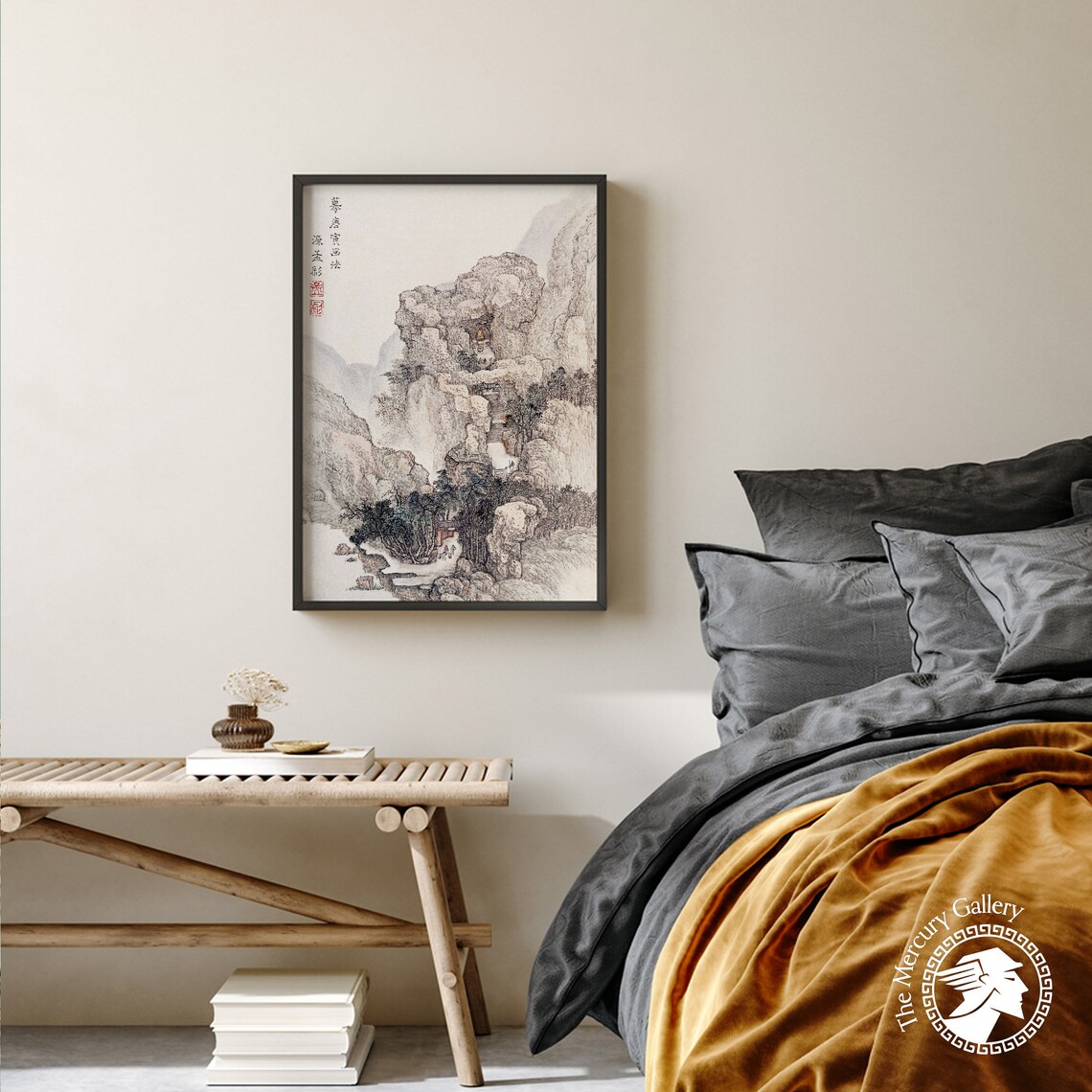 Japanese Rocky Landscape Vintage Illustration Art Print - Image 3