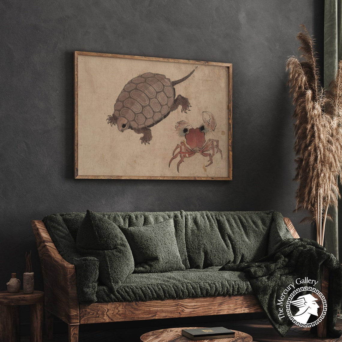 Hokusai Turtle and Crab Manga Vintage Japanese Animal Study Art Poster - Image 5