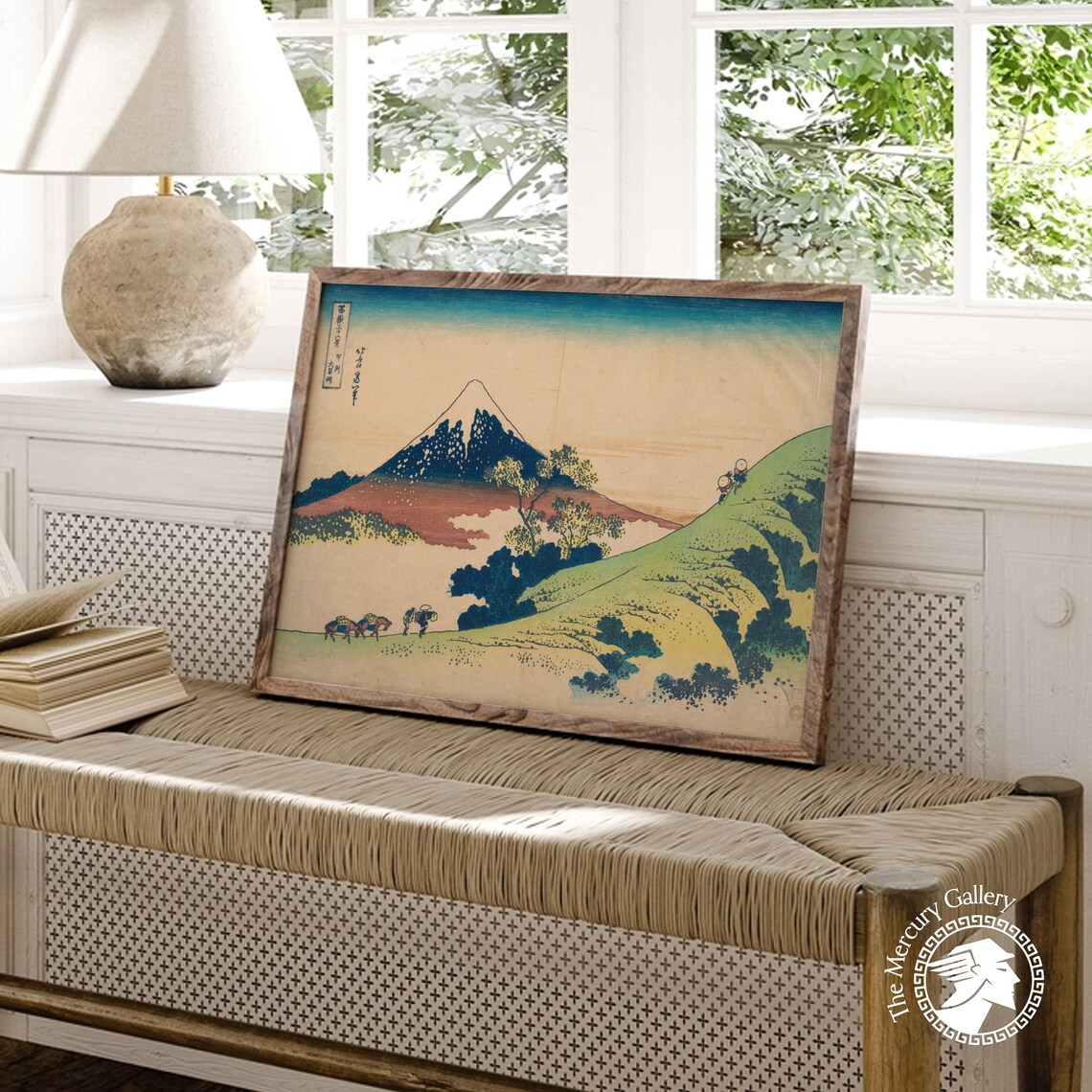 Hokusai Mount Fuji Inume Pass Travelers Mountain Path Woodblock Poster - Image 2