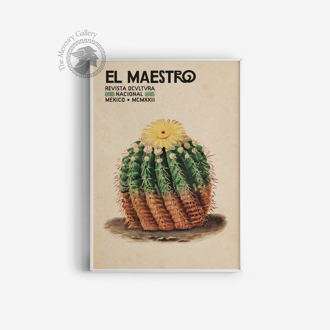 Mexico Vintage Travel Poster, Blooming Cactus Print - Image 4